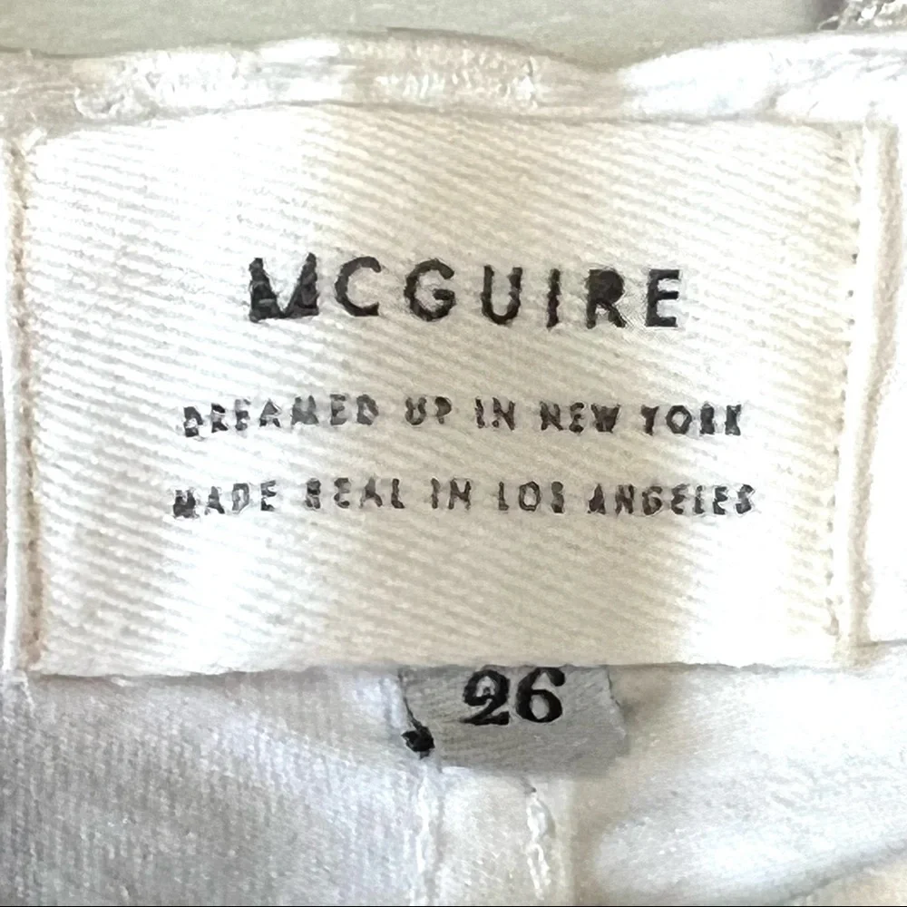 McGuire Ambrosio Majorette White Bohemian Kick Flare High Rise Crop Jeans - Picture 12 of 12